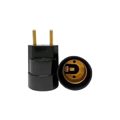 Adaptador De Bocal Com Soquete E27 Nylon Cor Preto