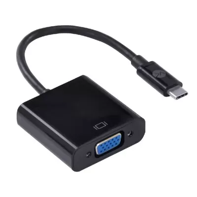 Adaptador De Usb Tipo C Para Vga Fêmea 20cm Preto Vinik