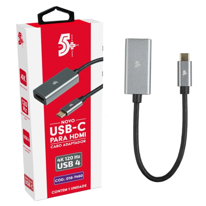 Adaptador Usb-C P/ Hdmi Femea 4K 15Cm 018-7460 Adaptador Usb-C P/ Hdmi Femea 4K 15Cm 018-7460