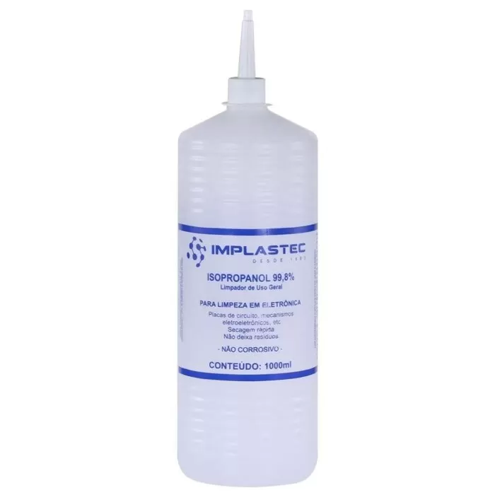 ÁLCOOL ISOPROPANOL 99,8% 1000ML PARA LIMPEZA IMPLASTEC