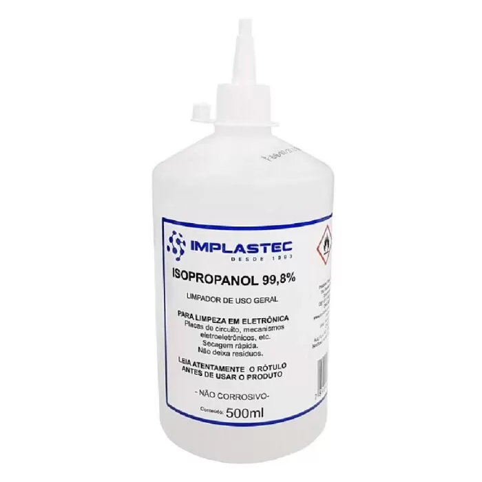 Álcool Isopropanol 99,8% 500ml Para Limpeza Implastec
