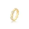 Anel Básico Dourado Zirconia Intercalado Tamanho 14 Novo Anel Básico Dourado Zirconia Intercalado Tamanho 14 Novo