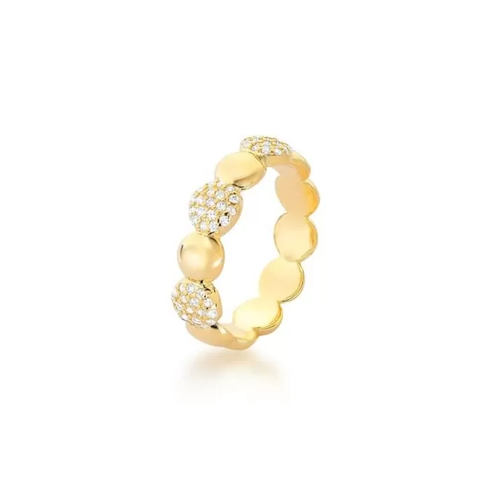 Anel Básico Dourado Zirconia Intercalado Tamanho 14 Novo Anel Básico Dourado Zirconia Intercalado Tamanho 14 Novo