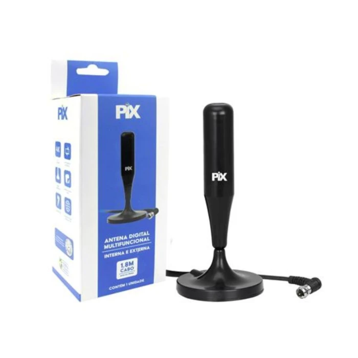 Antena Interna HDTV 1,8 metros Base com Ímã 008-9506 Novo