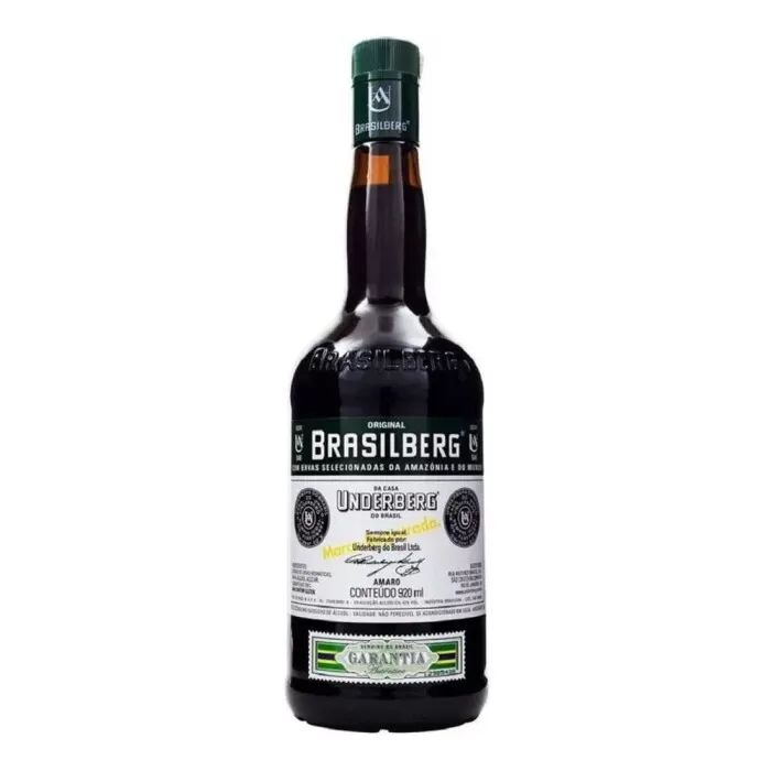 Aperitivo De Ervas Amargo Brasilberg 920ml Com Um Copo Aperitivo De Ervas Amargo Brasilberg 920ml Com Um Copo
