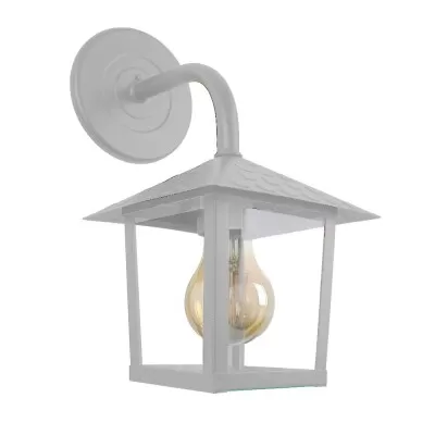 Arandela Colonial Nina Quadrado Vidro Liso Branco Blumeanu