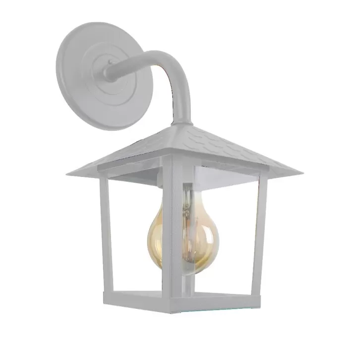 Arandela Colonial Nina Quadrado Vidro Liso Branco Blumeanu
