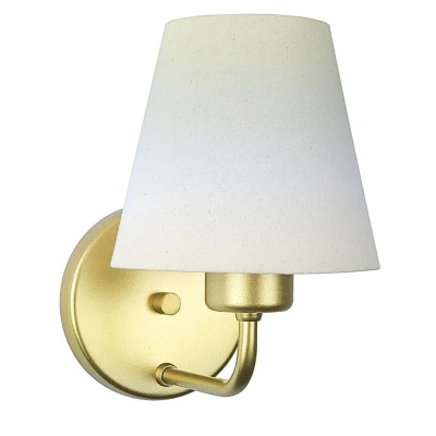 Arandela Dourada 1xE27 Cúpula De Tecido 110/220V