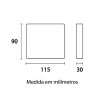 Arandela Wall Preto Fosco 115Mm Led 8W 3000K Germany
