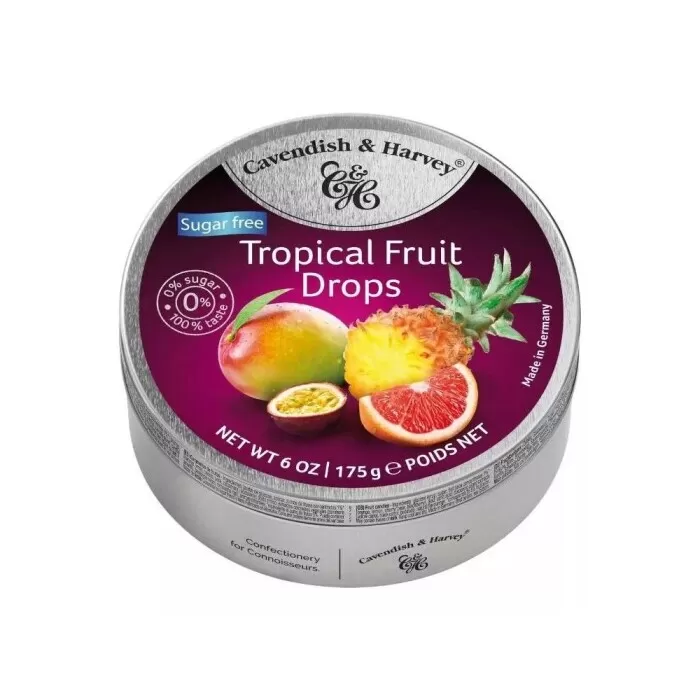 Bala Cavendish E Harvey Tropical Fruit Drops 175g Sem Açucar Bala Cavendish E Harvey Tropical Fruit Drops 175g Sem Açucar