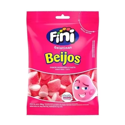 Bala Fini Beijos De Morango 90G