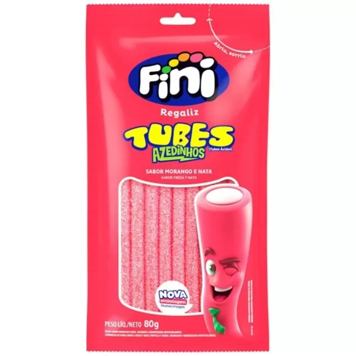 Bala Fini Tubinhos Citricos Morango 80G