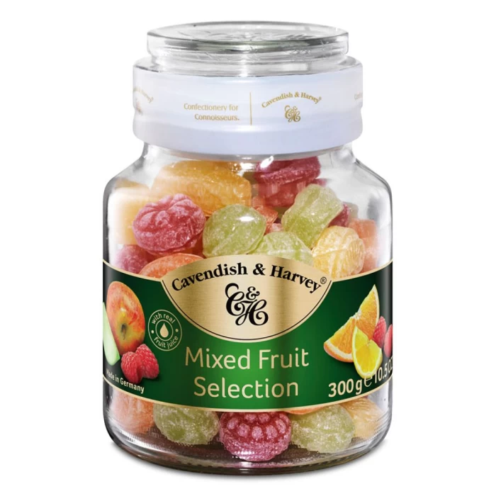 Bala de Frutas Alemã Cavendish e Harvey Mixed Fruit Drops