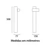 Balizador Arten 50Cm 1XGU10 Ip54 Preto Blumenau Bivolt Novo