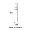 Balizador Oriental 1XE27 75Cm Blumenau Bivolt Novo