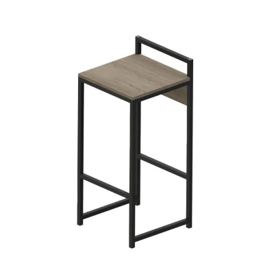 Banqueta Urbana Industrial Preto/Mel Multivisao Resistente