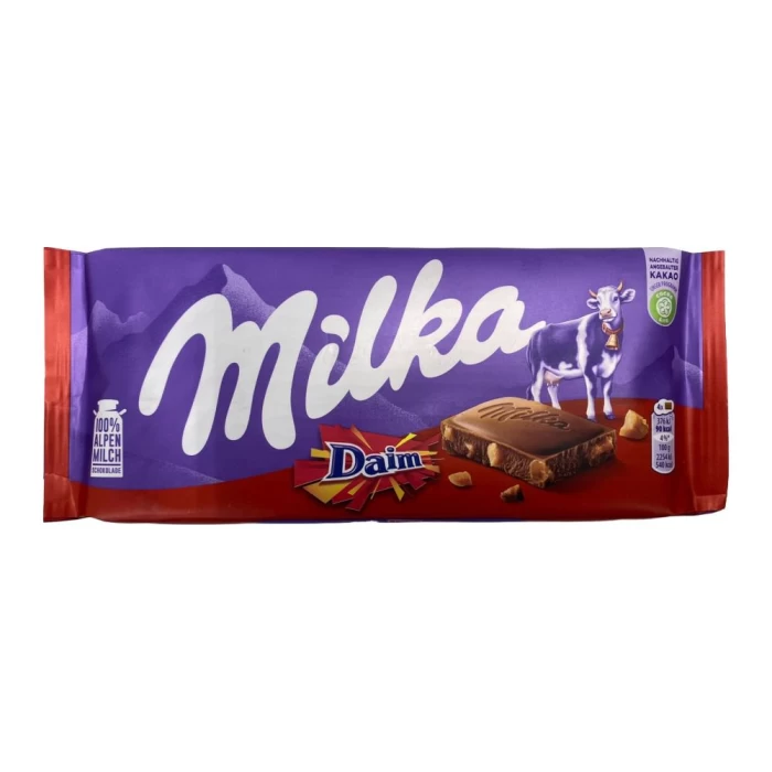Barra De Chocolate Milka Daim 100G Barra De Chocolate Milka Daim 100G