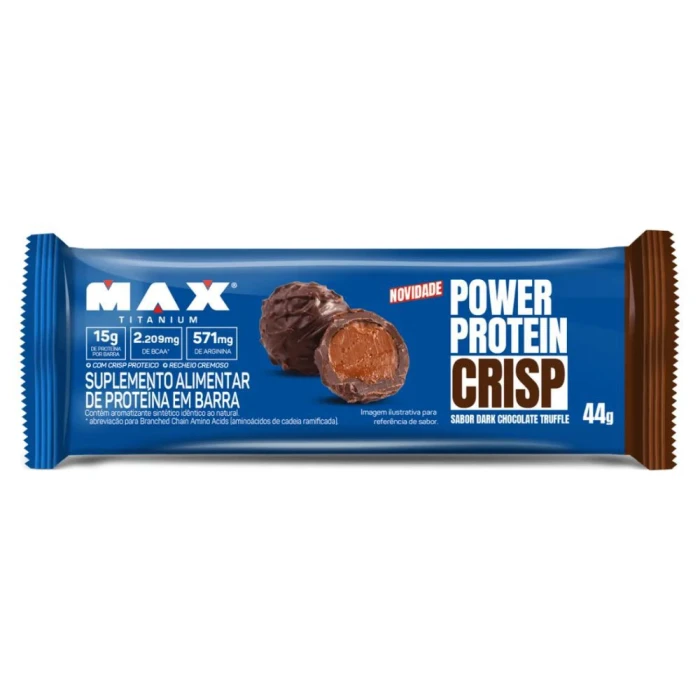 Barra Power Protein Crisp Dark Choco Supley 44 Gramas