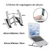 Base Suporte Ajustável Para Notebook/Tablet Dobrável Multi