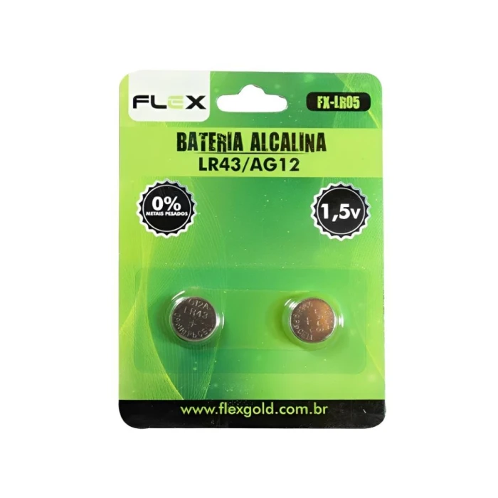 Bateria Alcalina Botao Lr43/Ag12 2 Unidades Fx-Lr05 Flex