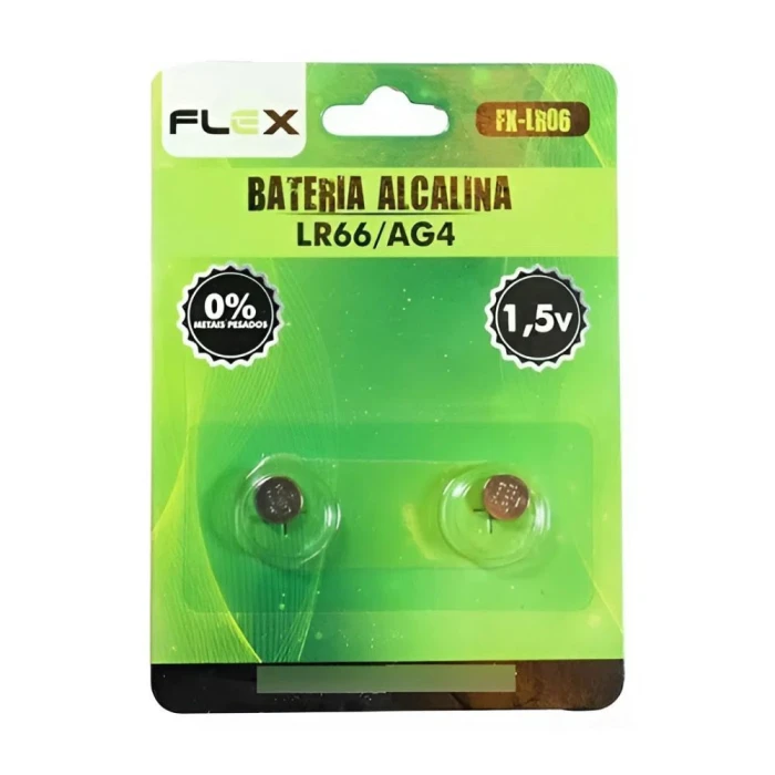 Bateria Alcalina Botão Lr43/Ag12 2 Unidades Fx-Lr05 Flex