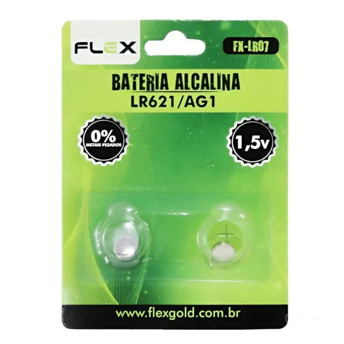 Bateria Alcalina Botao Lr621/Ag1 2 Unidades Fx-Lr07 Flex