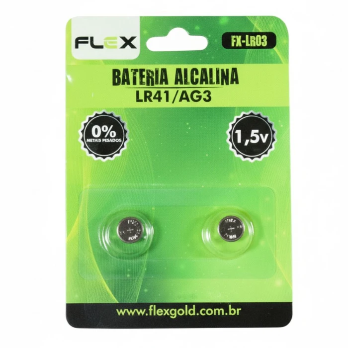 Bateria Botão Lr41/Ag3 2 Unidades Fx-Lr03 Flex
