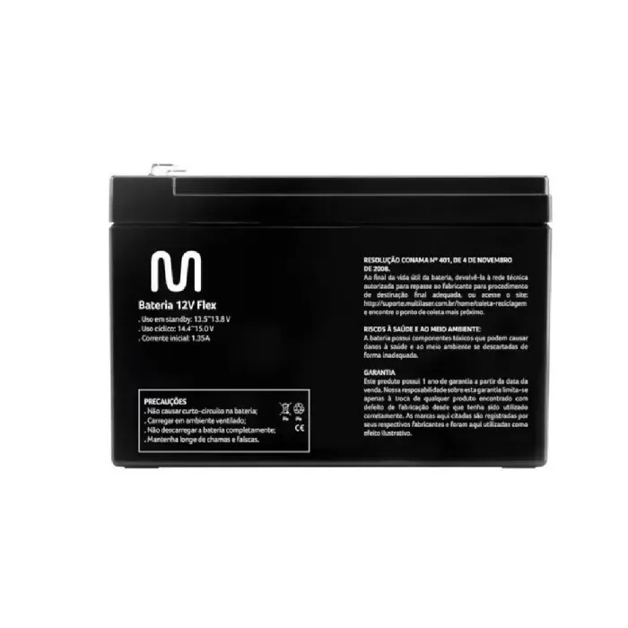 Bateria De 12v Flex Cor Preto En012A Multilaser Novo