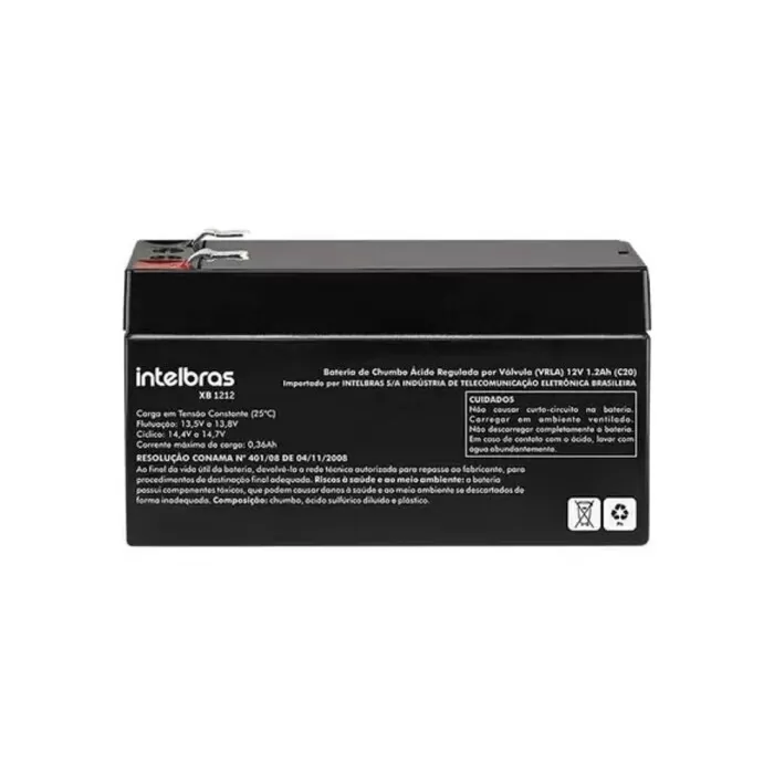 Bateria Intelbras Vrla 12V 1,2Ah Xb1212 Preta
