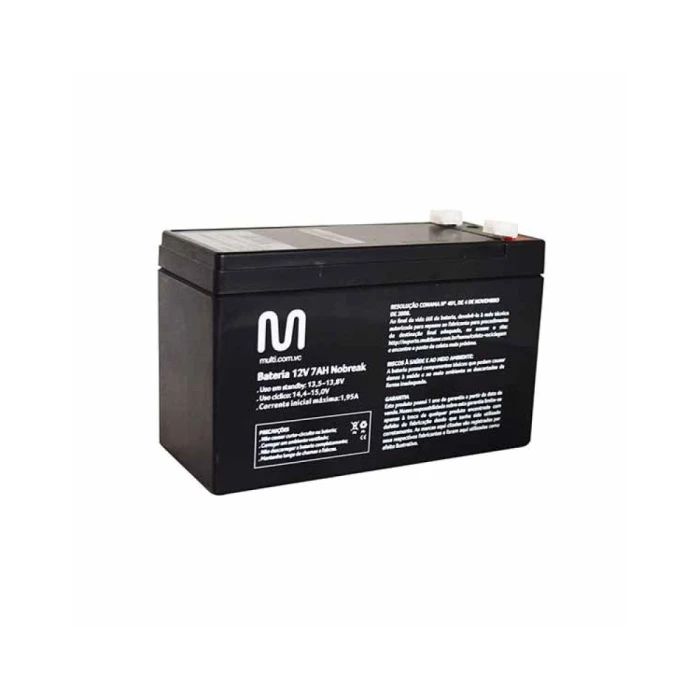 Bateria Selada Multilaser 12V 7Ah Para Nobreak Cor Preto Bateria Selada Multilaser 12V 7Ah Para Nobreak Cor Preto