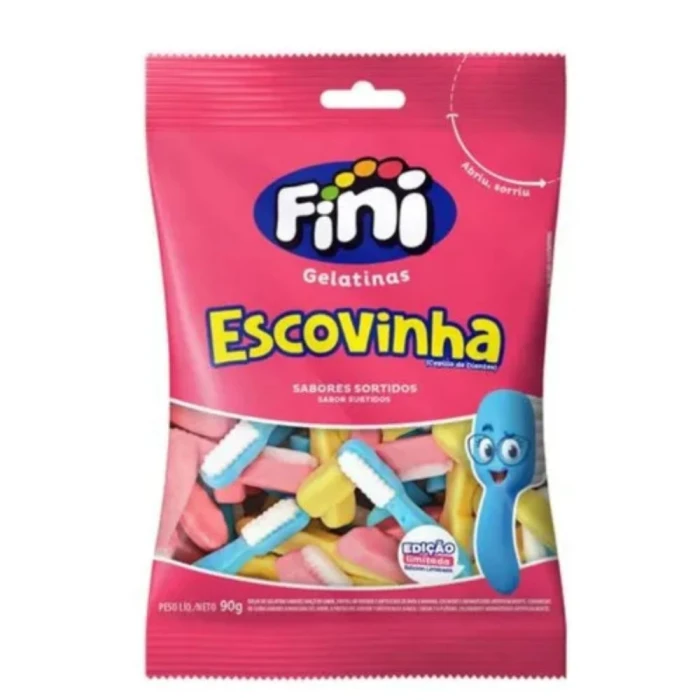 bala fini escovinhas gelationosas 80g coloridas