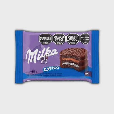 Biscoito Alfajor Milka Oreo Sabor Doce De Leite 61 Gramas