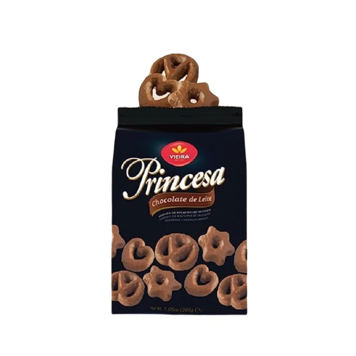Biscoito Princesa Chocolate Ao Leite 200 Gramas Vieira