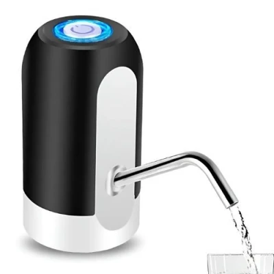 Bomba Para Galão De Água Recarregável Usb Preto Portatil