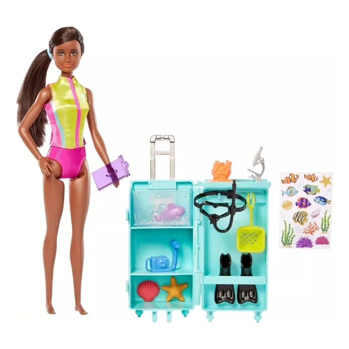 Boneca Barbie Profissões: Bióloga Marinha Morena Mattel Boneca Barbie Profissões: Bióloga Marinha Morena Mattel