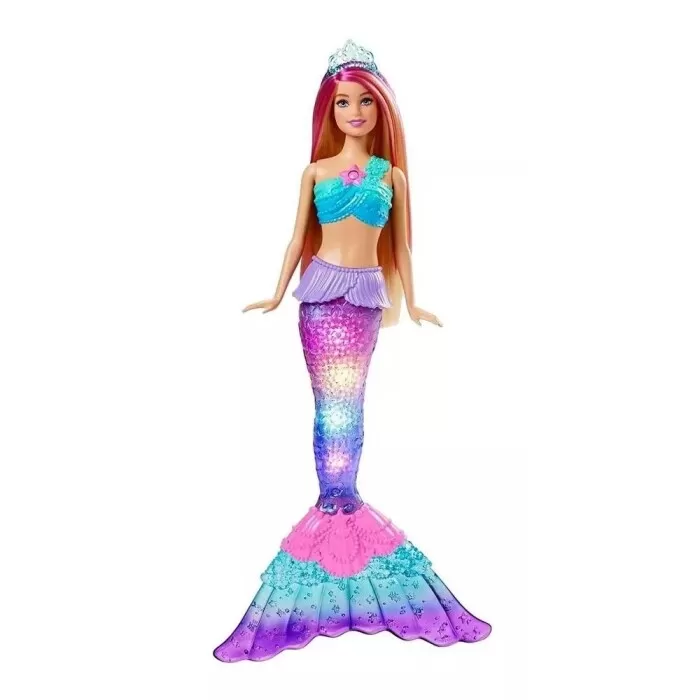 Boneca Fantasy Sereia Luzes Brilhante Hdj36 Barbie Novo