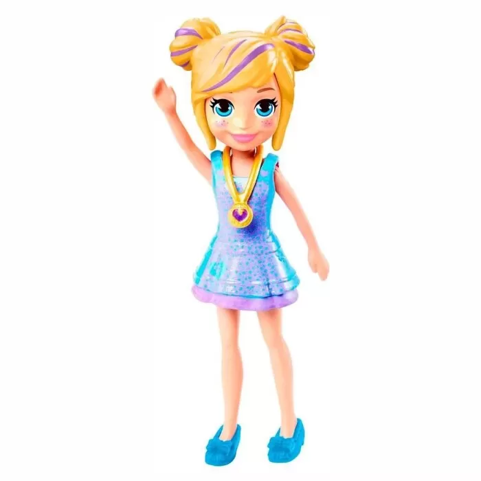 Boneca Polly Pocket 9cm Polly Vestido Azul E Roxo