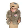 Boneca Realista Infantil 50cm Choro Casaco De Pelo Marrom Boneca Realista Infantil 50cm Choro Casaco De Pelo Marrom