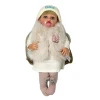 Boneca Realista Infantil 50cm Com Choro Casaco De Pelo Begê Boneca Realista Infantil 50cm Com Choro Casaco De Pelo Begê