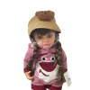 Boneca Realista Infantil 50cm Com Choro Trico Urso Rosa Boneca Realista Infantil 50cm Com Choro Trico Urso Rosa