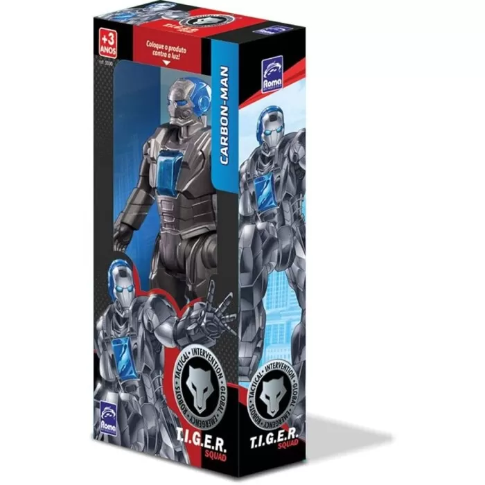 Boneco Carbonman Tiger Squad Cinza Roma Novo