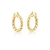 Brinco Banhado Dourado Argola Liso Trancado Novo