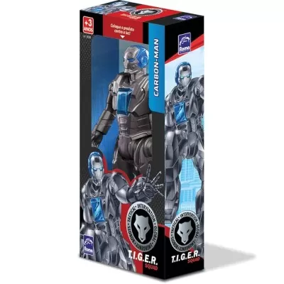 Brinquedo Boneco Carbonman Tiger Squad Preto 0890 Roma Novo
