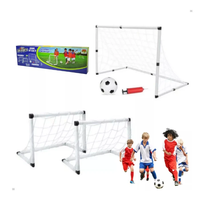 Brinquedo De Futebol Com Gol 2 Em 1 Dm Toys Trave Infantil