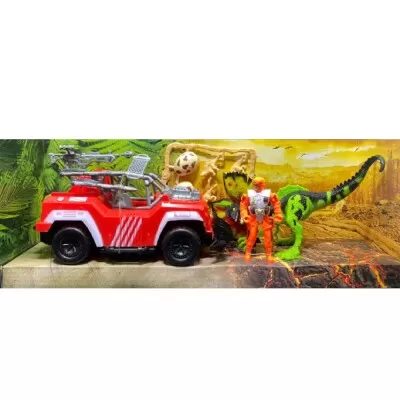 Brinquedo Dino Word Na Floresta Jipe Vermelho Novo