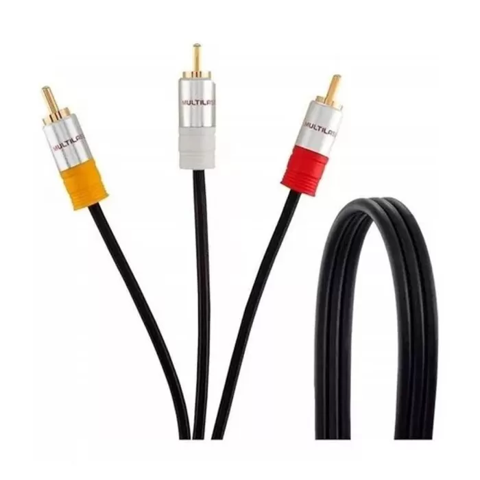 Cabo Av 1,8M 3Rca X 3 Rca Multilaser Novo