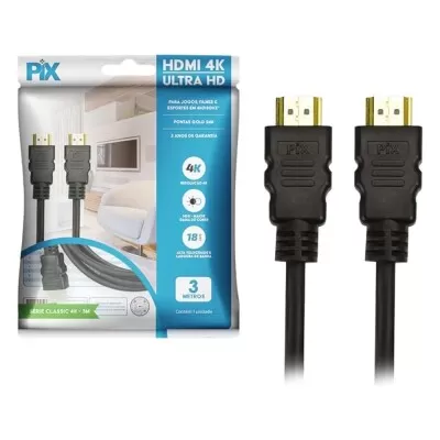 Cabo Hdmi 2,0 4K Ultra Hd 3 Metros 018-9411 Pix Novo