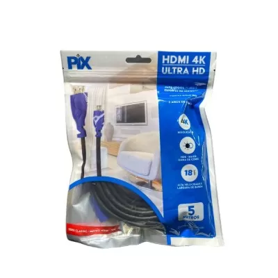 Cabo Hdmi 2,0 4K Ultra Hd 5 Metros 018-9412 Pix Novo
