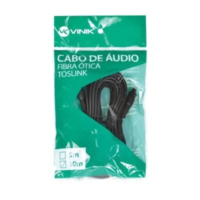 Cabo Óptico Toslink 10M Atc-10 Vinik Novo