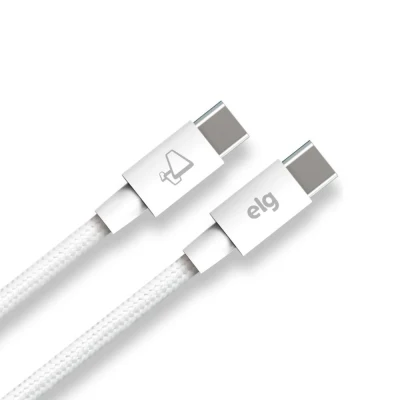 Cabo USB ELG Compativel para Tipo-C 60W 1 Metro Branco ELG TC60